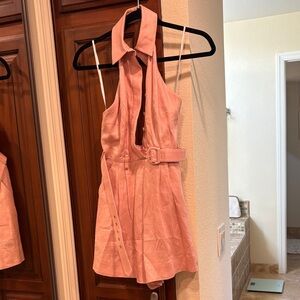 Zimmermann Linen Peach short jumpsuit